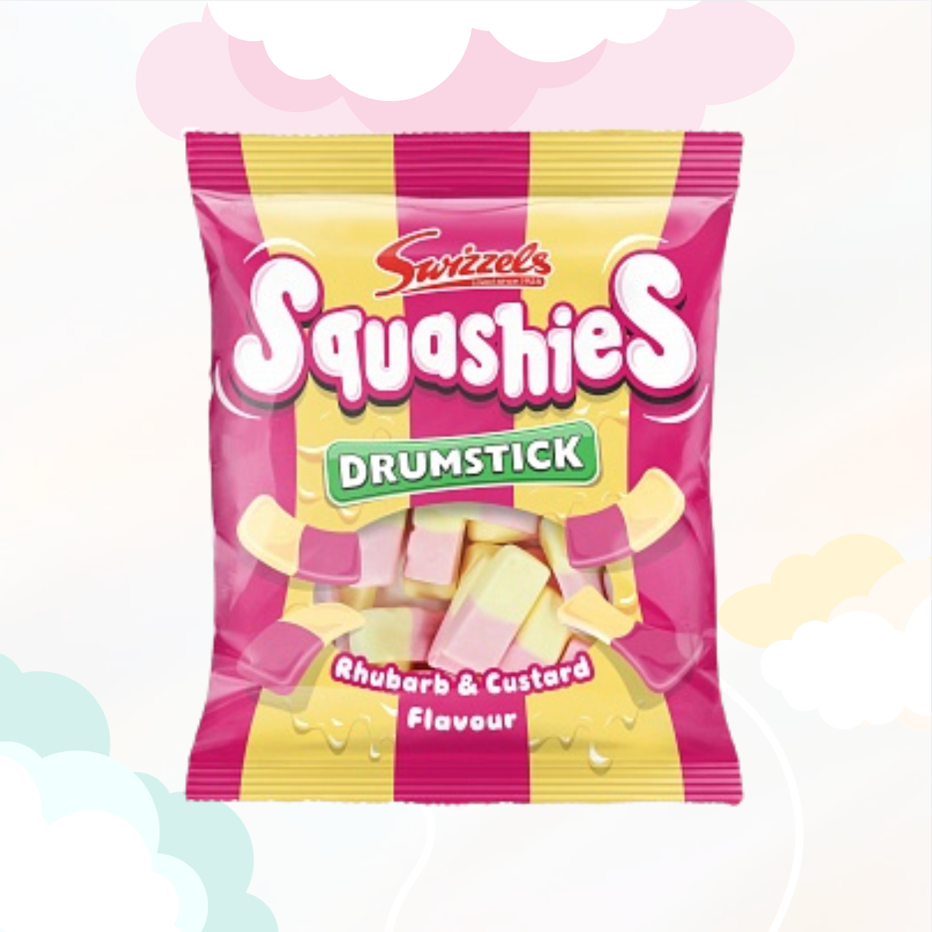 Squashies Rabarber & Vanillepudding 120gr