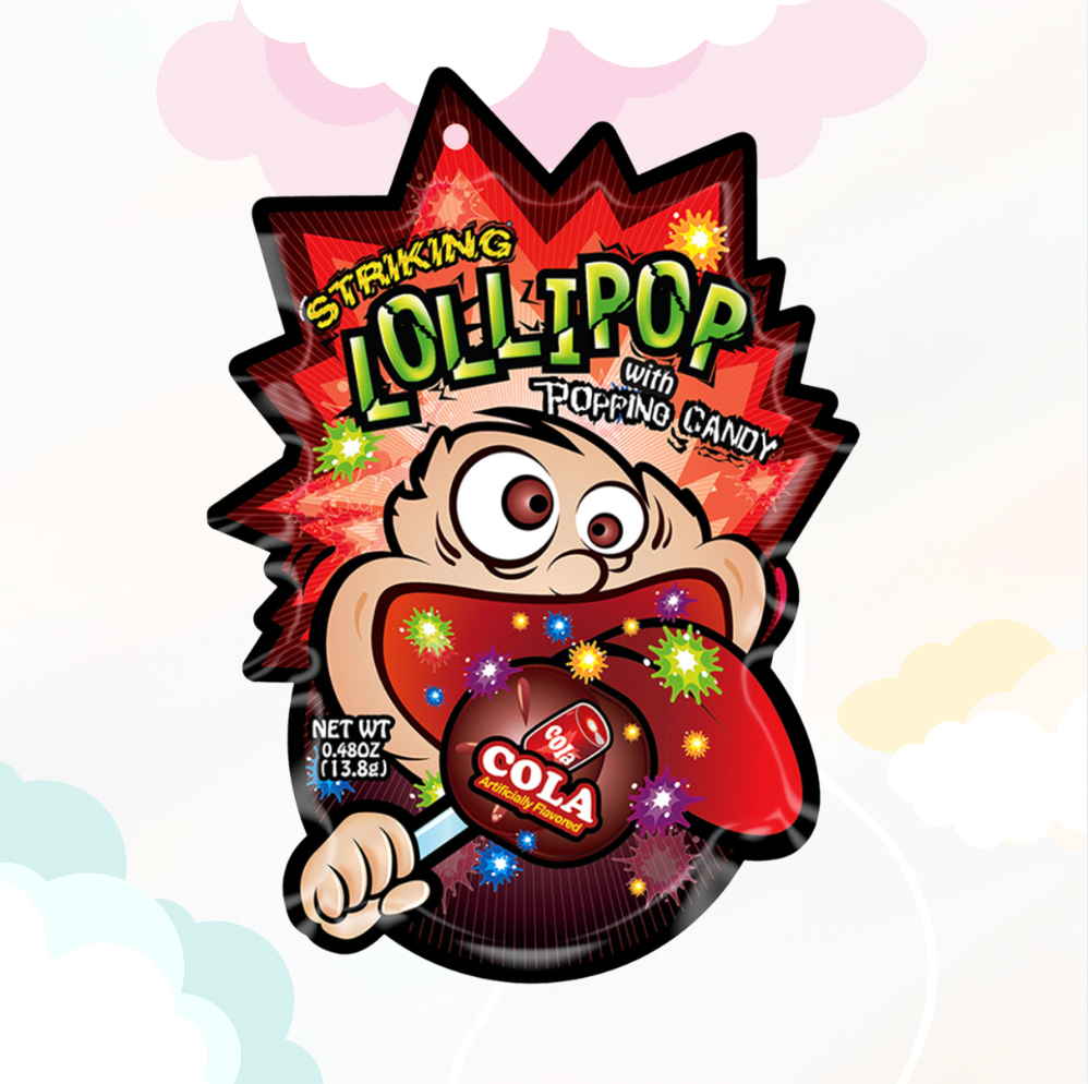 Lollipop with Popping Candy - Cola
