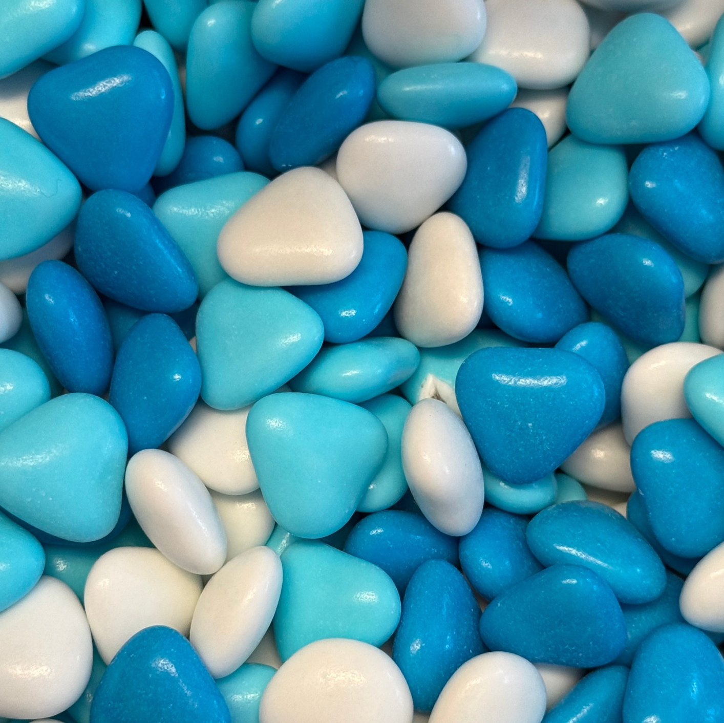 Dragee hartjes Blauw-Wit