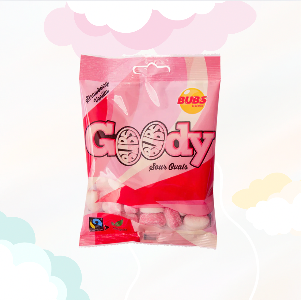 Bubs Goody Sour Ovals Strawberry/vanilla 90gr